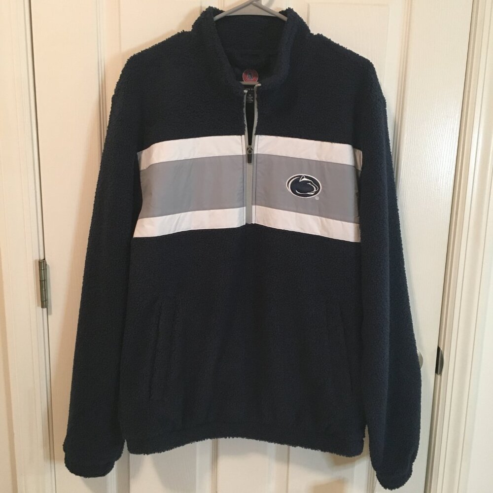 Penn State University Warm Fuzzy Fleece Lined 1/4 Zip Pullover Sweatshirt Mens M